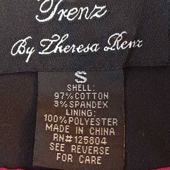 Trenz By Theresa Renz Women's Jacket Coat Black Pink Floral Waist Length Lined S - Picture 6 of 6